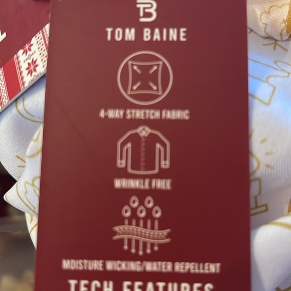 Tom Baine Holiday Collection White shirt. Large 16-16.5 NWT. Slim fit. - Picture 5 of 10